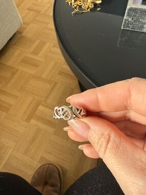 Tiffany & Co. Silver Linked Heart Ring